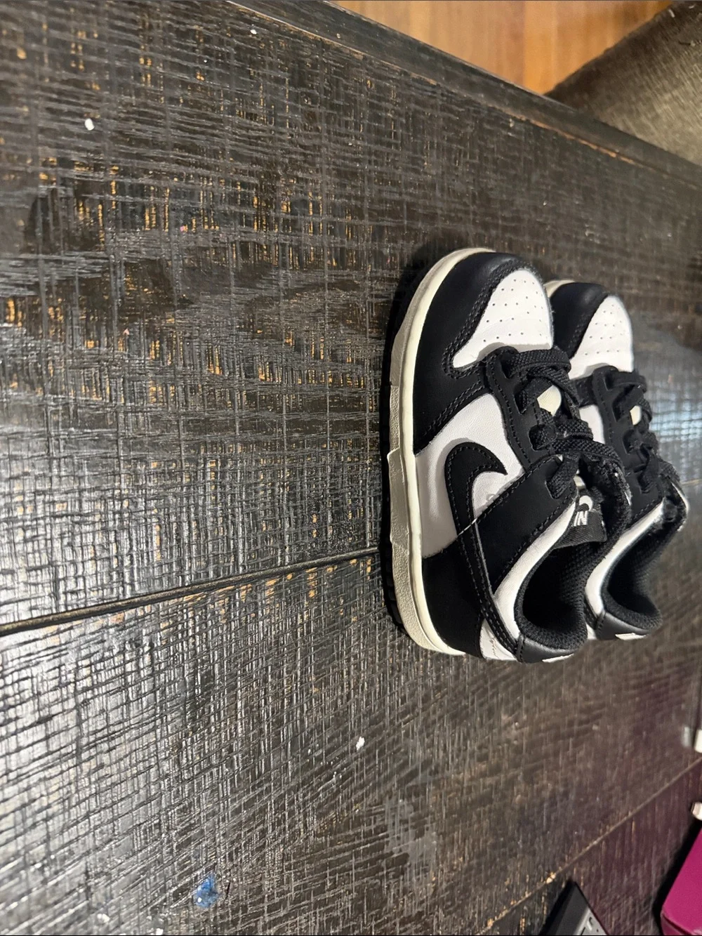 Nike Kids Black & White Low-Top Sneaker Pair
